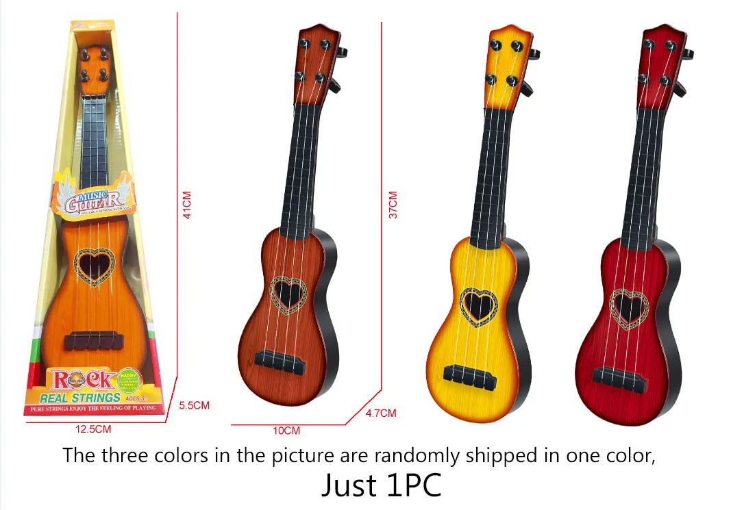 17 Inch Kids Electric Guitar Toy with 4 Strings and LED Lights Rechargeable Instrument