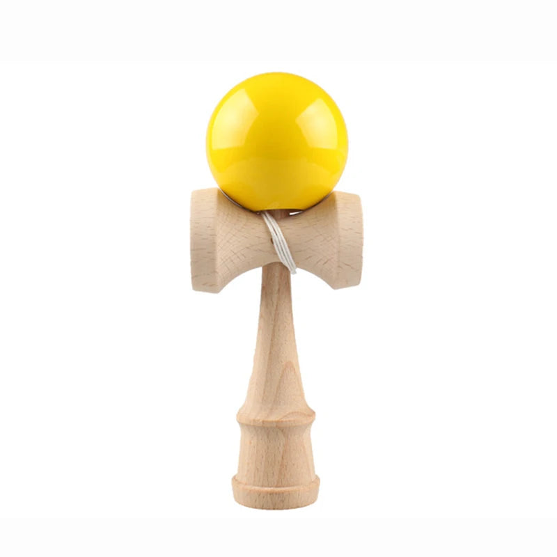 Painted Wooden Handle Ball Toy Outdoor Fitness Hand Eye Training Juggling Ball