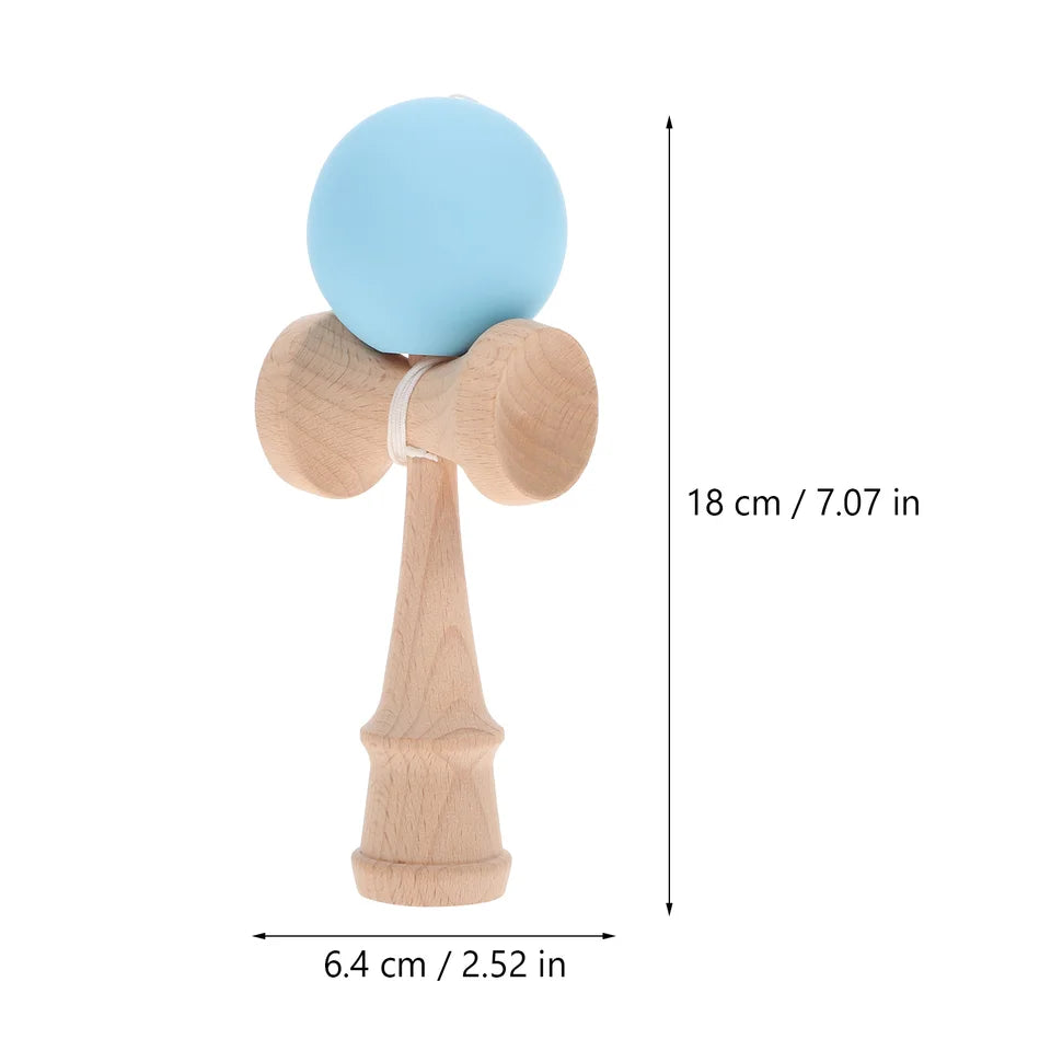 Painted Wooden Handle Ball Toy Outdoor Fitness Hand Eye Training Juggling Ball