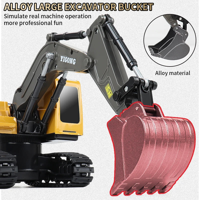 2.4G RC Excavator Dump Truck Alloy Construction Vehicle Toy