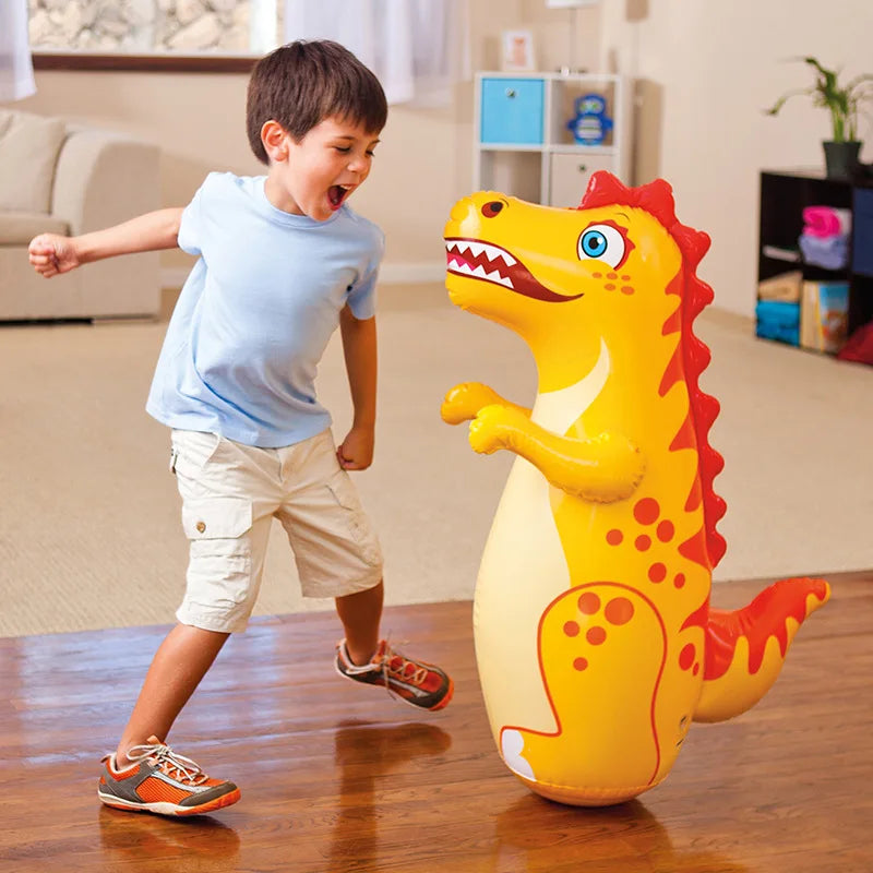 Children Adult Tumbler Boxing Inflatable Standing Punching Bag Dinosaur Sports Toy