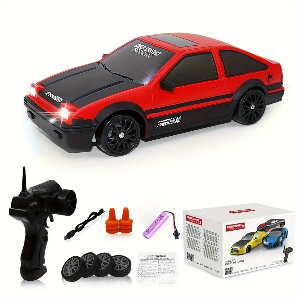 Remote Control RC Drift Car 2.4GHz 1:24 Scale 15KMH High Speed LED Drifting Vehicle