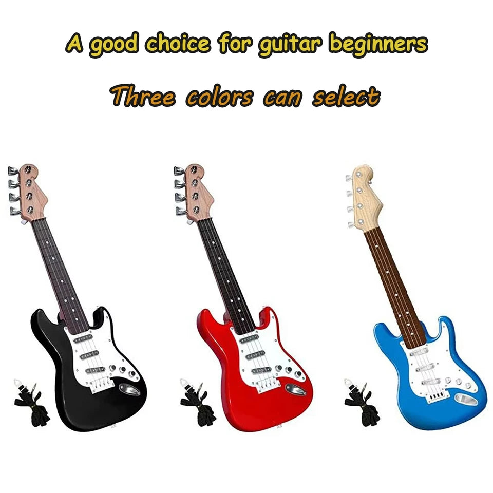 17 Inch Kids Electric Guitar Toy with 4 Strings and LED Lights Rechargeable Instrument