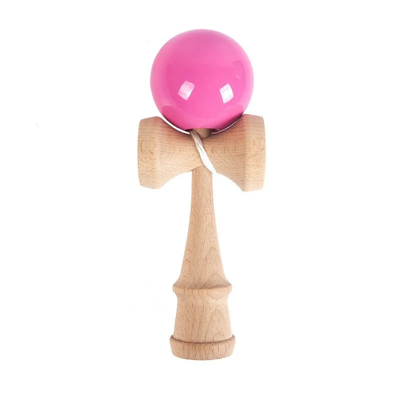 Painted Wooden Handle Ball Toy Outdoor Fitness Hand Eye Training Juggling Ball