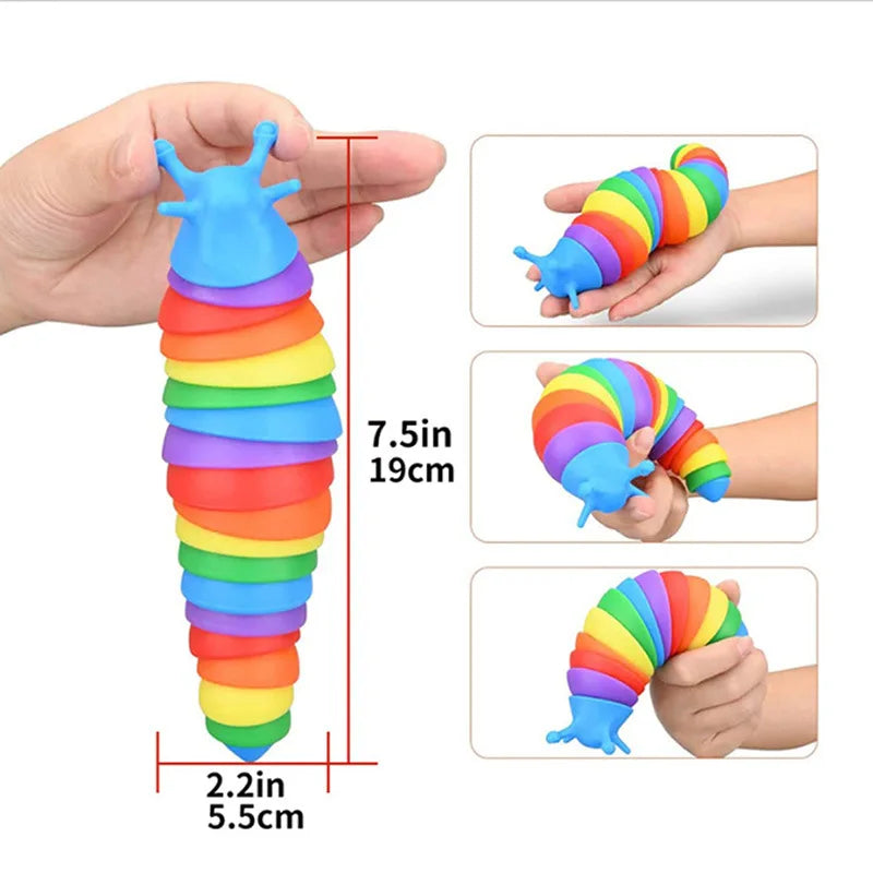 Colorful Slugs Caterpillar Stress Relief Bizarre Slug Puzzle Simulation Toy