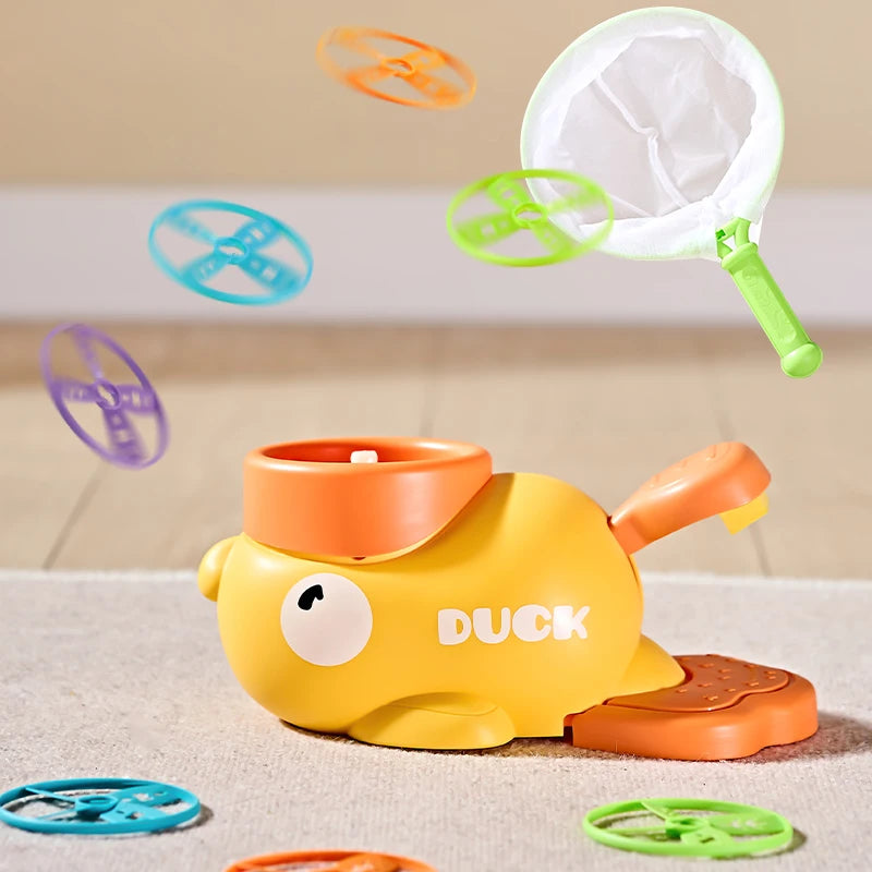 Flying Disc Air Bounce Rocket Launcher Saucer Outdoor Soaring Propeller Garden Game