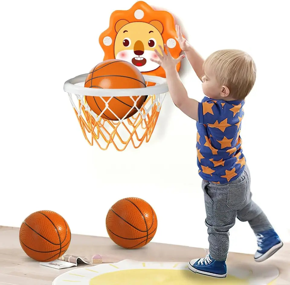 Indoor Mini Basketball Hoop for Toddlers Height Adjustable Set