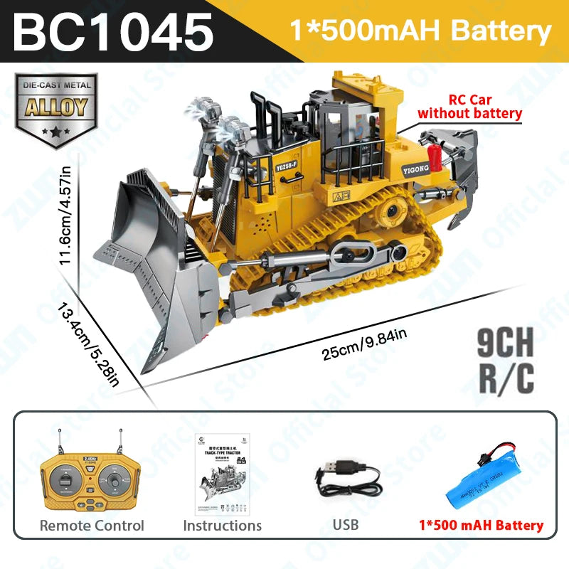 2.4G RC Excavator Dump Truck Alloy Construction Vehicle Toy