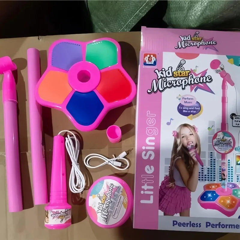 2026 Cartoon Anime Kpop Girl Group Music Microphone Children Toy with Lights Singing
