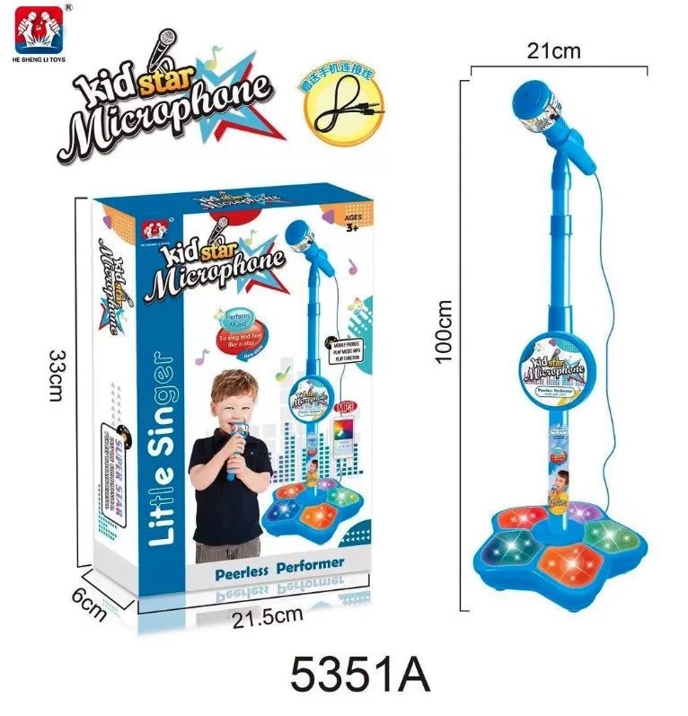 Kids Microphone Stand Toy Portable Karaoke Machine for Children