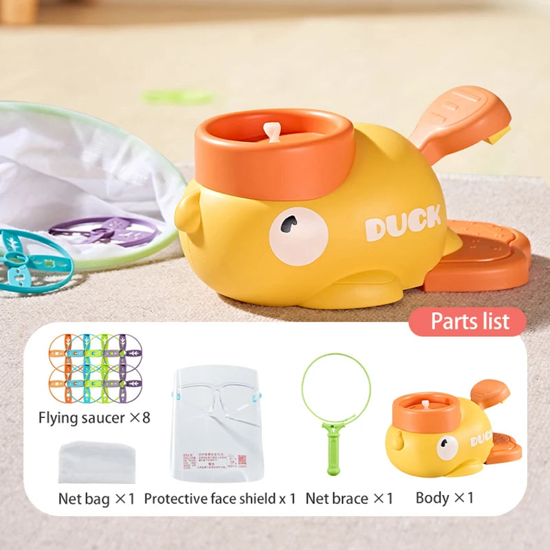 Flying Disc Air Bounce Rocket Launcher Saucer Outdoor Soaring Propeller Garden Game