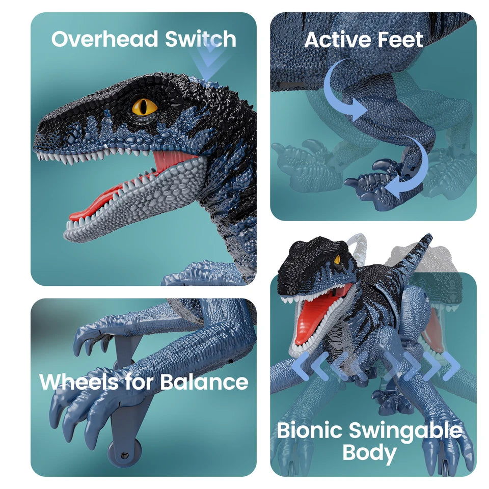 RC Walking Dinosaur Toy 2.4GHz Velociraptor for Kids Ages 3–5