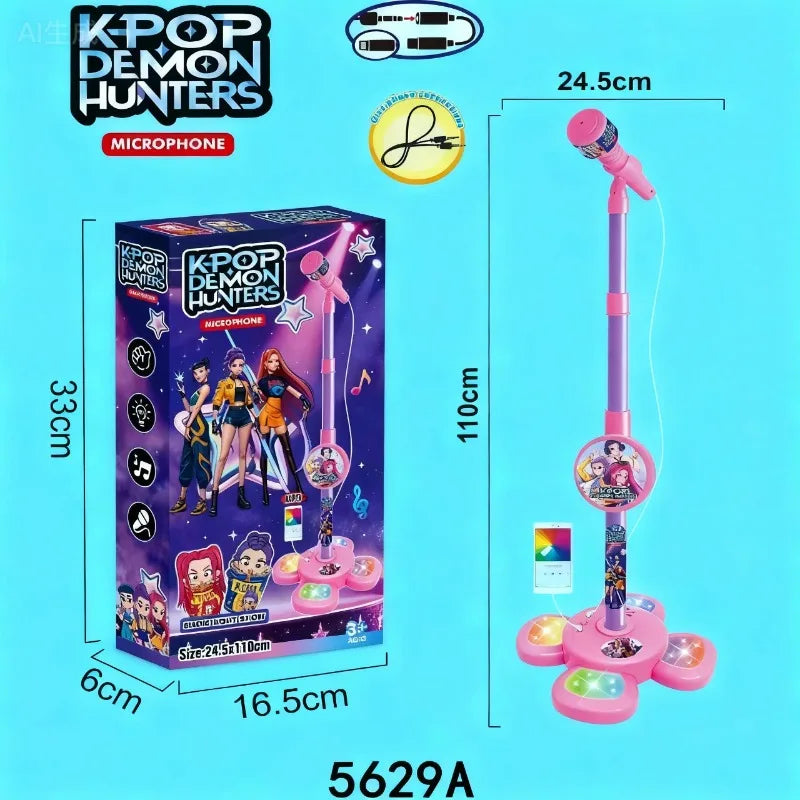 2026 Cartoon Anime Kpop Girl Group Music Microphone Children Toy with Lights Singing