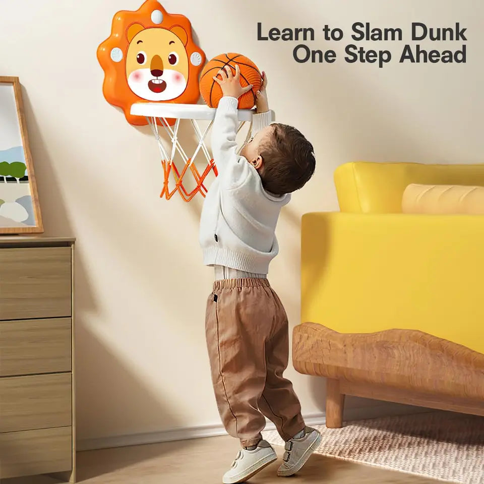 Indoor Mini Basketball Hoop for Toddlers Height Adjustable Set
