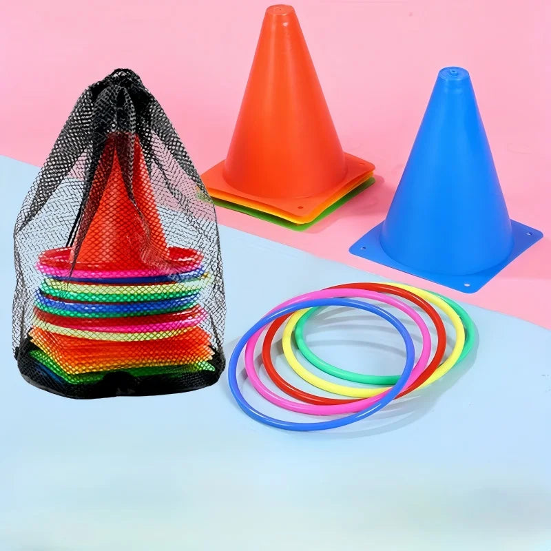 Toss Cones Rings Party Game Set Outdoor Agility & Carnival Toys