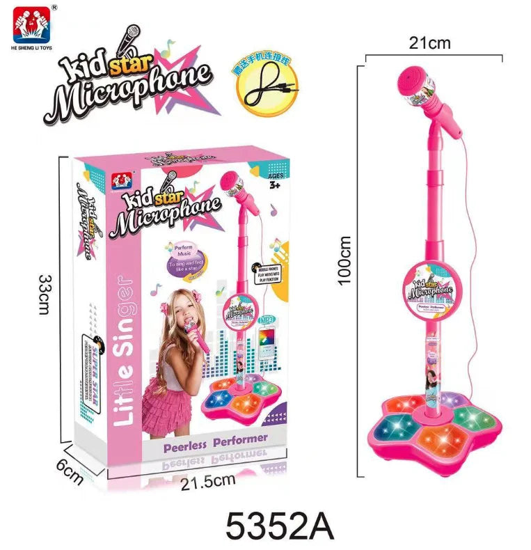 Kids Microphone Stand Toy Portable Karaoke Machine for Children