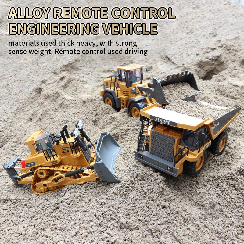 2.4G RC Excavator Dump Truck Alloy Construction Vehicle Toy