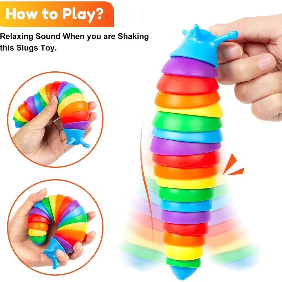 Colorful Slugs Caterpillar Stress Relief Bizarre Slug Puzzle Simulation Toy