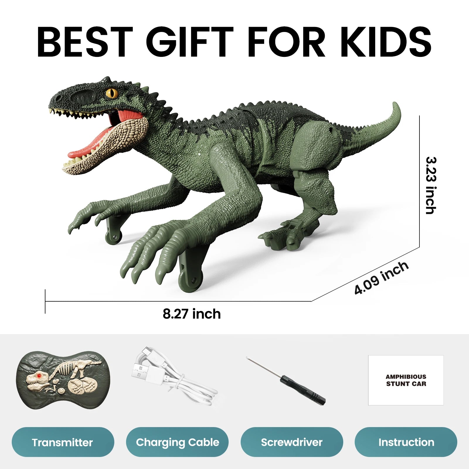 RC Walking Dinosaur Toy 2.4GHz Velociraptor for Kids Ages 3–5