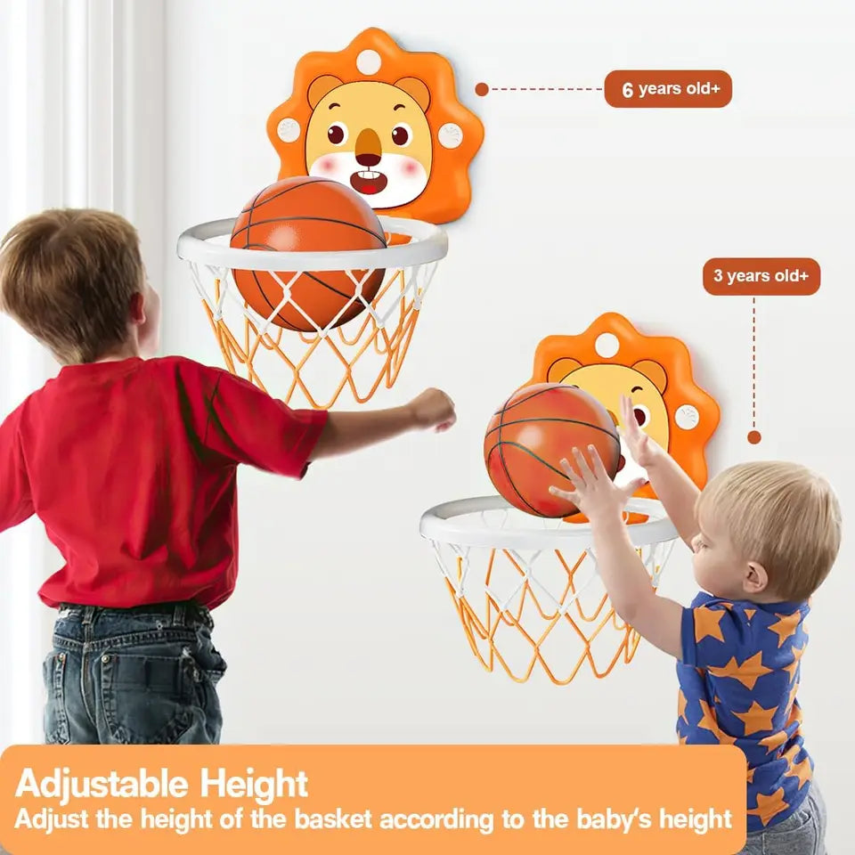Indoor Mini Basketball Hoop for Toddlers Height Adjustable Set