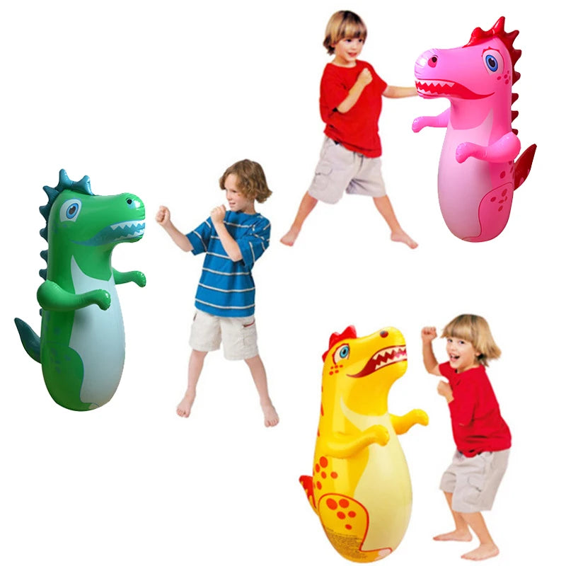 Children Adult Tumbler Boxing Inflatable Standing Punching Bag Dinosaur Sports Toy
