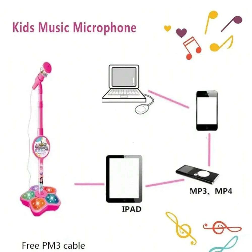 Kids Microphone Stand Toy Portable Karaoke Machine for Children
