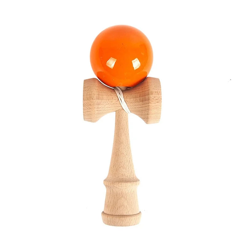 Painted Wooden Handle Ball Toy Outdoor Fitness Hand Eye Training Juggling Ball