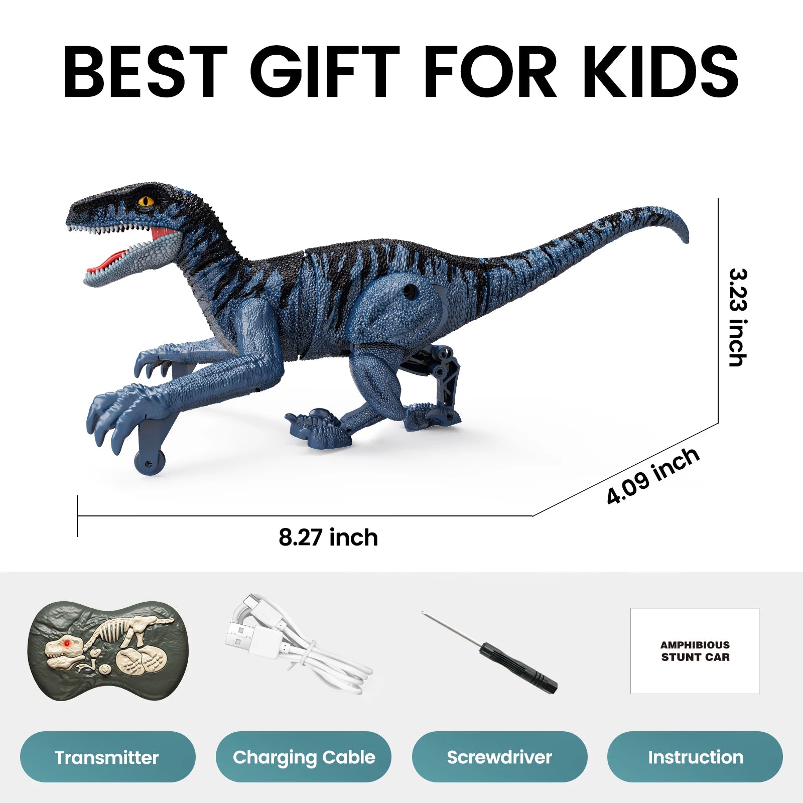 RC Walking Dinosaur Toy 2.4GHz Velociraptor for Kids Ages 3–5