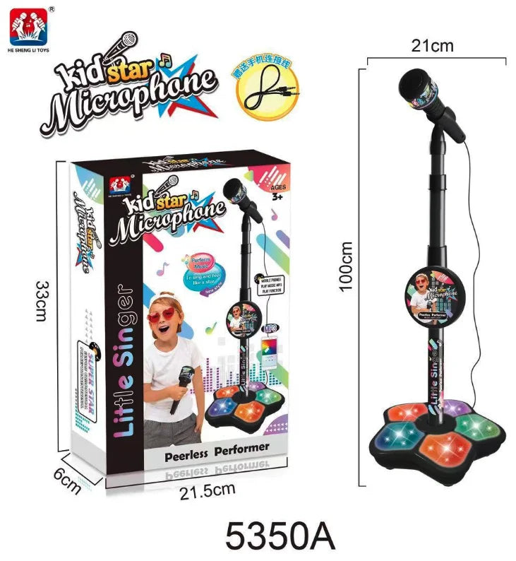 Kids Microphone Stand Toy Portable Karaoke Machine for Children