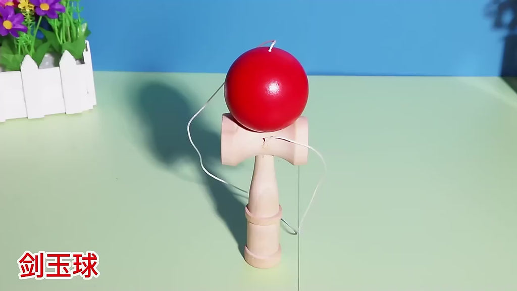 Painted Wooden Handle Ball Toy Outdoor Fitness Hand Eye Training Juggling Ball